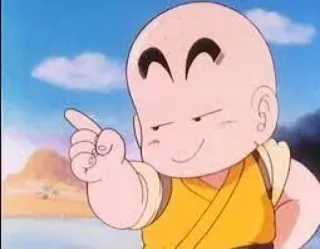 😉 Krillin Dragon Ball Anime, Personnage, Dessin animé, Arts martiaux, Chauve telegram sticker