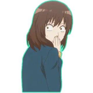 😶 anime, girl, surprised, shocked, cartoon whatsapp sticker