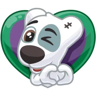 💗 chien, animal, mignon, sticker, coeur, dessin animé telegram sticker