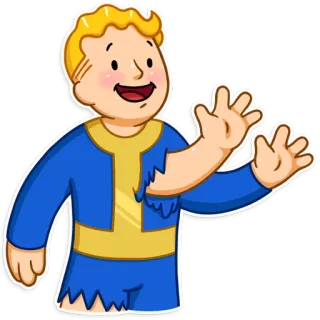 👋 Vault Boy Fallout video game, vault, Fallout, character, mascot telegram sticker