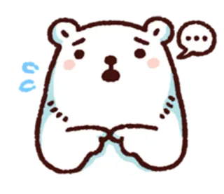💬 북극곰, 귀여운, 만화, 동물, 슬픈, 생각하는 telegram sticker