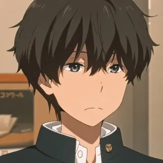 🤔 Anime, Chłopak, Portret, Nastolatek, Mundur szkolny whatsapp sticker