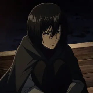 🗡 Mikasa Ackerman Attack on Titan anime, mikasa, sad, character, attack on titan telegram sticker