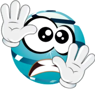 😯 cartoon, eyes, face, hands, ball whatsapp sticker
