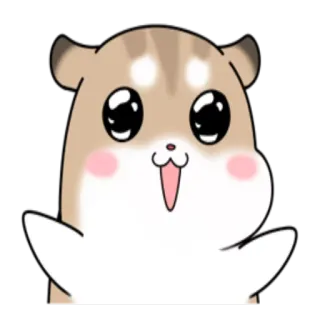 😍 хомяк, милый, мультяшный, животное, счастливый, каваий whatsapp sticker
