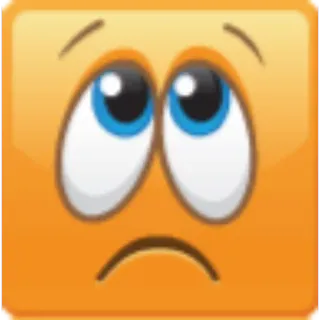 😔 Emoji, Triste, Rosto, Expressão, Chateado, Desenho animado whatsapp sticker