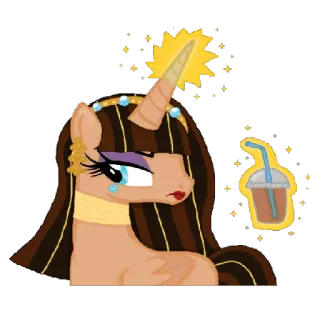 😒 pony, cartoon, drink, unicorn, character, beverage, cute telegram sticker