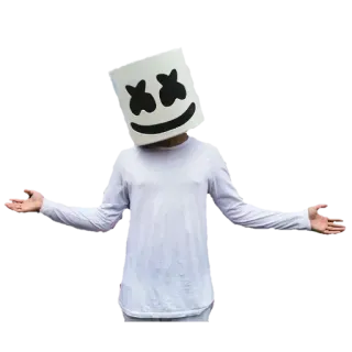 😡 Marshmello Marshmello, DJ, Música eletrônica, Músico, Capacete, Branco telegram sticker