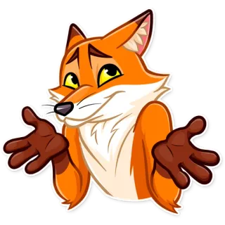 🤷‍♂️ fox, cartoon, animal, orange, sticker telegram sticker