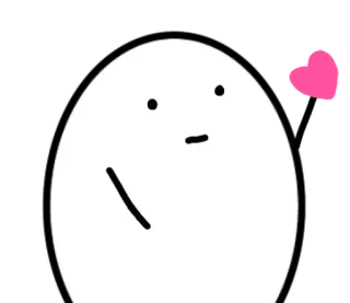 🥚 Blob, Coração, Amor, Simples, Fofo, Desenho animado telegram sticker