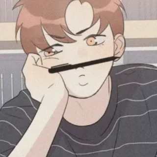 🎞 Anime, Manga, Dibujo animado, Chico, Pluma, Lindo telegram sticker