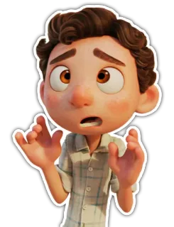 🤨 Luca luca, disney, pixar, figur, junge telegram sticker