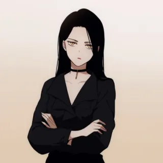 ✖️ Anime, Mädchen, Weiblich, Cartoon, Ernst, Porträt telegram sticker