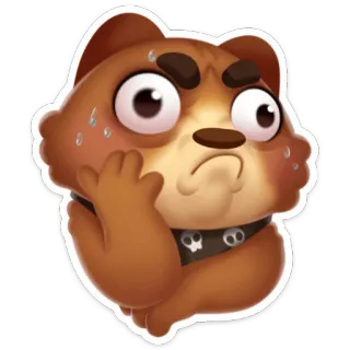 😩 Мультик, Медведь, Средний палец, Оскорбительный, Жест, Эмодзи whatsapp sticker