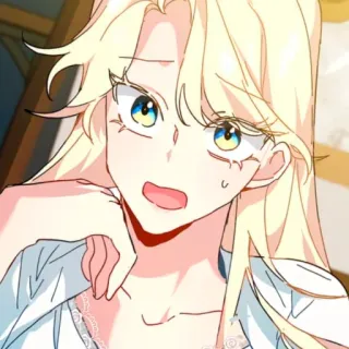 🪞 anime, blond hair, portrait, illustration, cartoon, woman telegram sticker