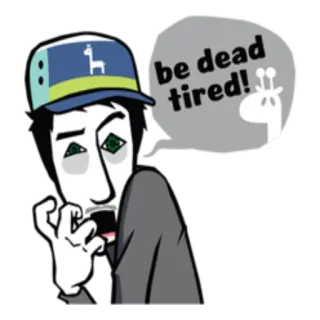 💀 be dead tired! tired, exhausted, giraffe, cartoon, man, sleepy telegram sticker