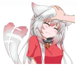 ☺ Anime, Chica gato, Palmadita cabeza, Lindo telegram sticker