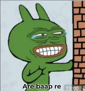 🤣 Are baap re meme, funny, reaction, cartoon, character, internet meme telegram sticker