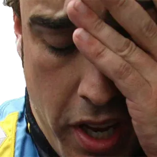 🥴 Fernando Alonso fernando, alonso, f1, formule 1, triste, facepalm whatsapp sticker