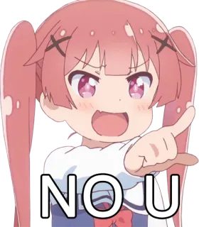 👉 NO U anime, imut, lucu, meme telegram sticker