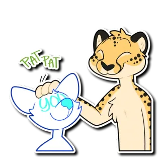 😊 pat pat 동물, 털복숭이, 귀여운, 쓰다듬다, 치타, 개 telegram sticker
