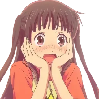 😂 Tohru Honda Fruits Basket อนิเมะ, การ์ตูน, ตัวละคร, ร่าเริง, ตื่นเต้น whatsapp sticker