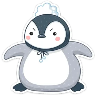 😤 pinguïn, schattig, dier, sticker, cartoon, winter, kawaii, vogel telegram sticker