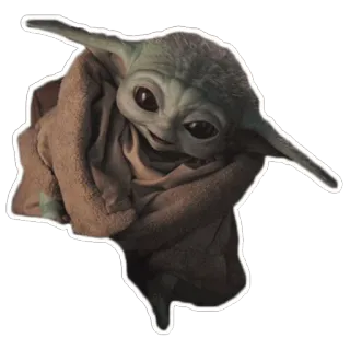 🙏 Baby Yoda Baby Yoda, The Mandalorian, Star Wars, imut, kartun, anak, bayi whatsapp sticker