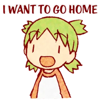 😃 I WANT TO GO HOME anime, cartoon, sad, home, want, go, girl telegram sticker