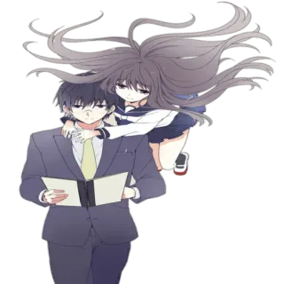 🤓 Anime, Casal, Uniforme escolar, Romance, Mangá, Menino, Menina whatsapp sticker