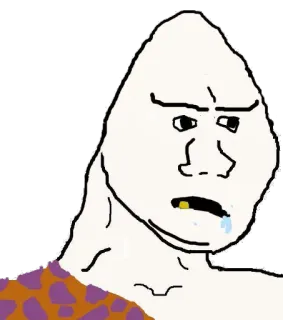 😦 meme, caveman, cartoon, character telegram sticker