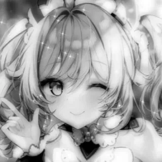 😘 Anime, Fille, Clin d'œil, Signe de paix, Étincelles, Mignon, Manga, Kawaii telegram sticker