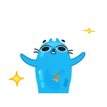 👋 blue, cartoon, sparkles, cute, animation telegram sticker