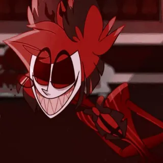 🧨 Alastor Hazbin Hotel demone, radio, male, sorriso, cartone animato telegram sticker
