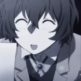 📜 Anime, Charakter, Manga, lächelnd, Porträt, Illustration telegram sticker