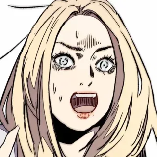 🌟 anime, spaventata, donna, scioccata telegram sticker