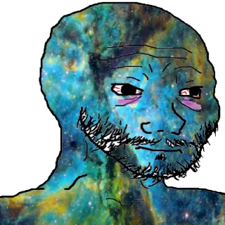 😝 wojak, meme, internet meme, galaxy, space telegram sticker