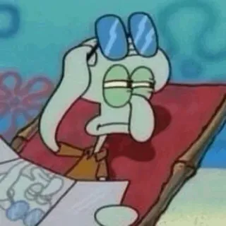 🧿 Squidward Tentacles SpongeBob SquarePants Squidward, Spongebob, Kartun, Kacamata, Karakter, Relaksasi, Membaca telegram sticker