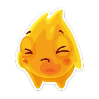 🥴 kartun, api, imut, karakter, nyala, emoji, kawaii whatsapp sticker
