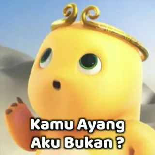 😡 Kamu Ayang Aku Bukan ? Desenho animado, Fofo, Personagem amarela, Pergunta telegram sticker
