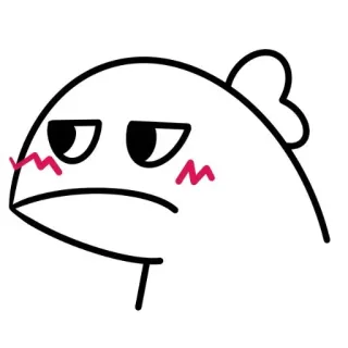 ☹️ poisson, dessin animé, mignon, expression, en colère, drôle whatsapp sticker