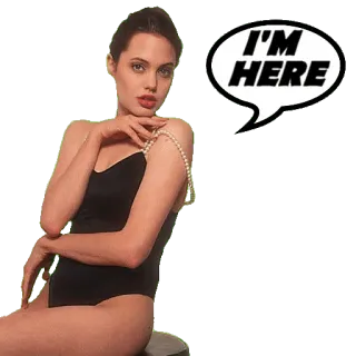 🙋‍♀️ I'M HERE donna, fumetto, ritratto, seduta telegram sticker