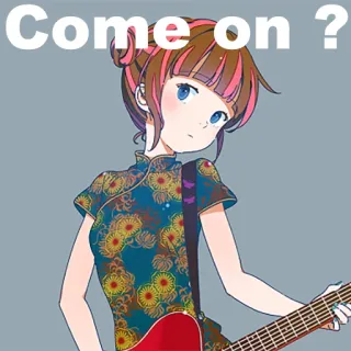 😉 Come on ? Anime, Mädchen, Gitarre, Musik, Frage telegram sticker