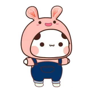 🐻 cartoon, cute, bunny, character, kawaii, sticker, adorable telegram sticker