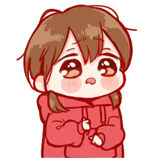 🍬 anime, cute, cartoon, girl, chibi, kawaii, emotional, sad telegram sticker