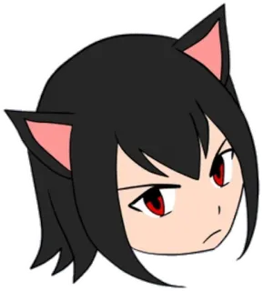 😤 Anime, Manga, Orejas de gato, Neko, Enojado, Dibujos animados, Kawaii whatsapp sticker