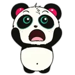 😱 panda, cartoon, surprised, cute, animal, expression telegram sticker