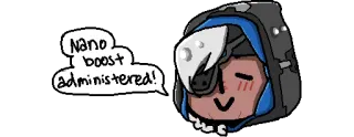 👵 Ana Overwatch Nano boost administered! ана, overwatch, нанобуст, видеоигра, стикер whatsapp sticker