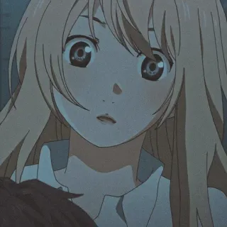 🩰 Kaori Miyazono Your Lie in April Anime, Meisje, Blond, Kaori, Your Lie in April, Emotioneel telegram sticker