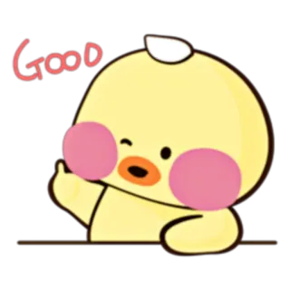 🐥 GOOD cute, duck, good, cartoon, animal telegram sticker